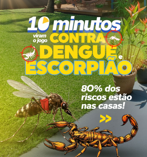 Saúde alerta população sobre os riscos da dengue e do escorpião durante período de chuvas
