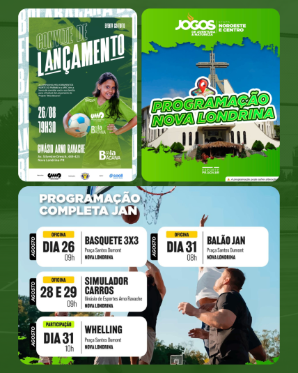 Nova Londrina recebe dois eventos esportivos nesta semana