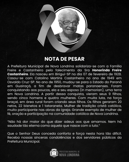 Nota de Pesar 🖤