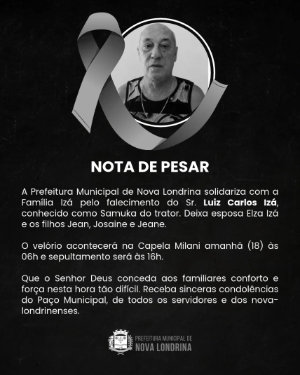 Nota de Pesar 🖤