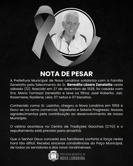 Nota de Pesar 🖤