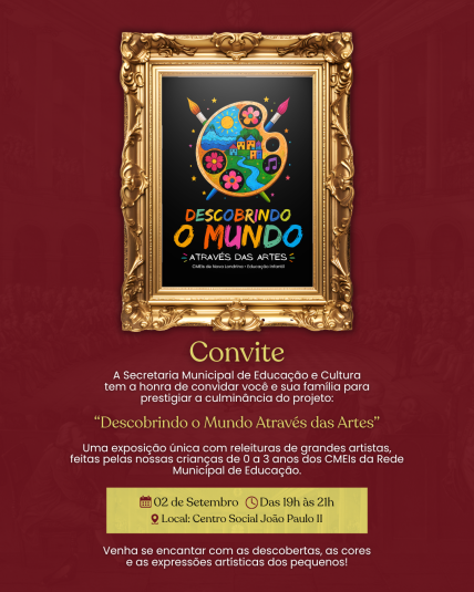 CMEIs de Nova Londrina apresentam exposição “Descobrindo o Mundo através das Artes” nesta quarta-feira