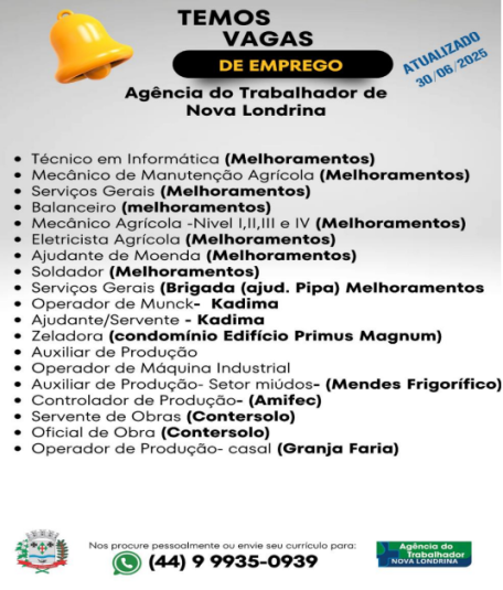 VAGAS DE EMPREGO