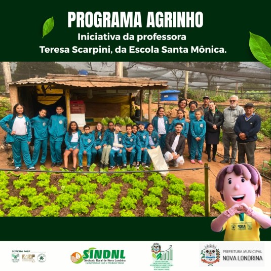 Alunos do 4º ano da Escola Municipal Santa Mônica visitam Horta Comunitária e aprendem sobre sustentabilidade