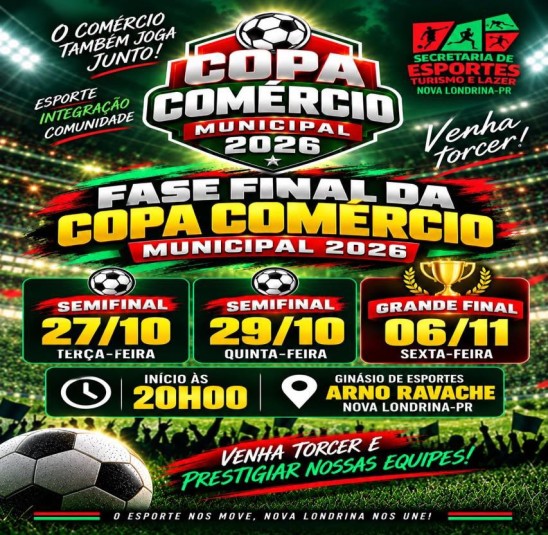 Copa Comércio entra na fase semifinal e terá grande final em novembro no Ginásio Arno Ravache